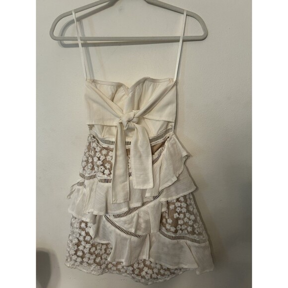 Selfie Leslie Aramis Strapless Lace And Ruffle Mini Dress White Size Small - Picture 5 of 10